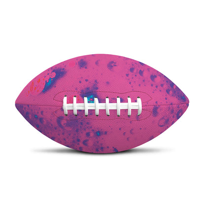 Pink And Blue Acid Melt Print Rugby Ball
