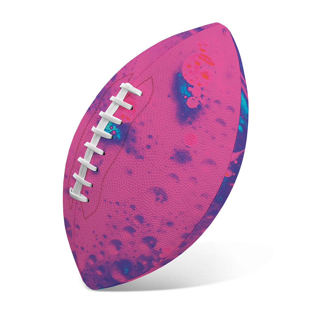 Pink And Blue Acid Melt Print Rugby Ball