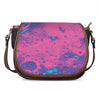 Pink And Blue Acid Melt Print Saddle Bag