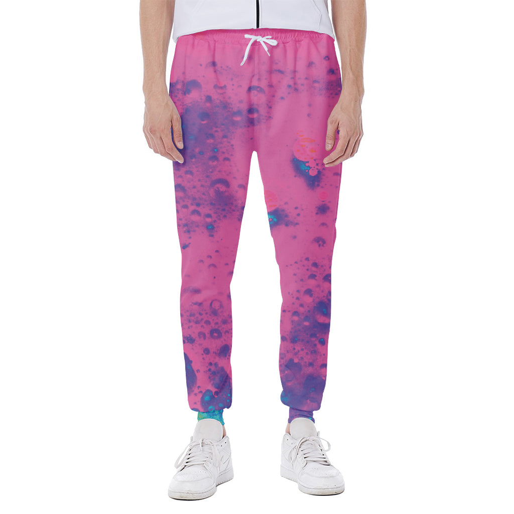 Pink And Blue Acid Melt Print Scuba Joggers