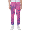 Pink And Blue Acid Melt Print Scuba Joggers