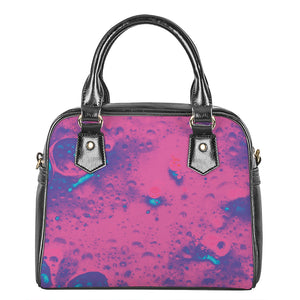 Pink And Blue Acid Melt Print Shoulder Handbag