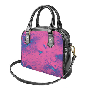 Pink And Blue Acid Melt Print Shoulder Handbag