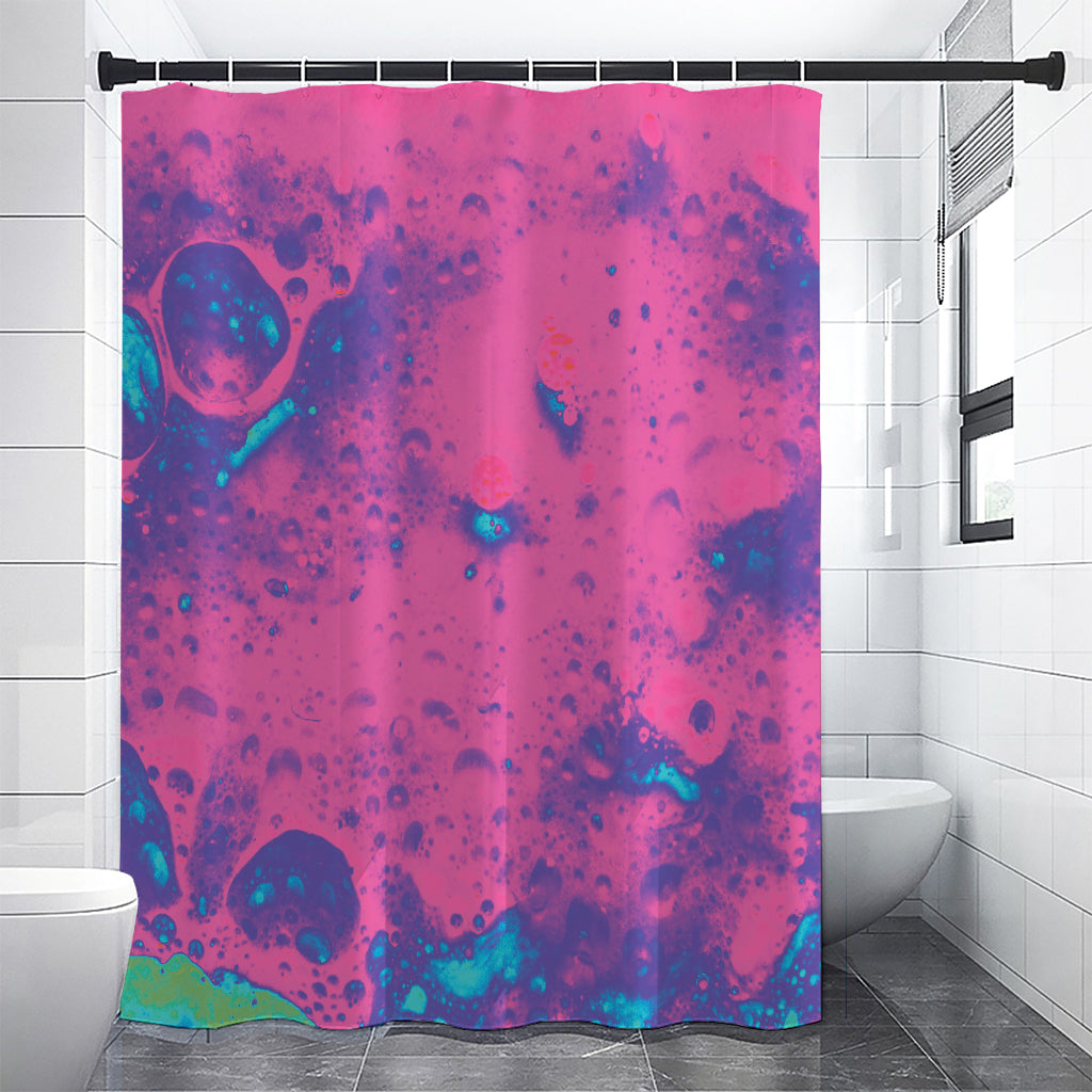 Pink And Blue Acid Melt Print Shower Curtain