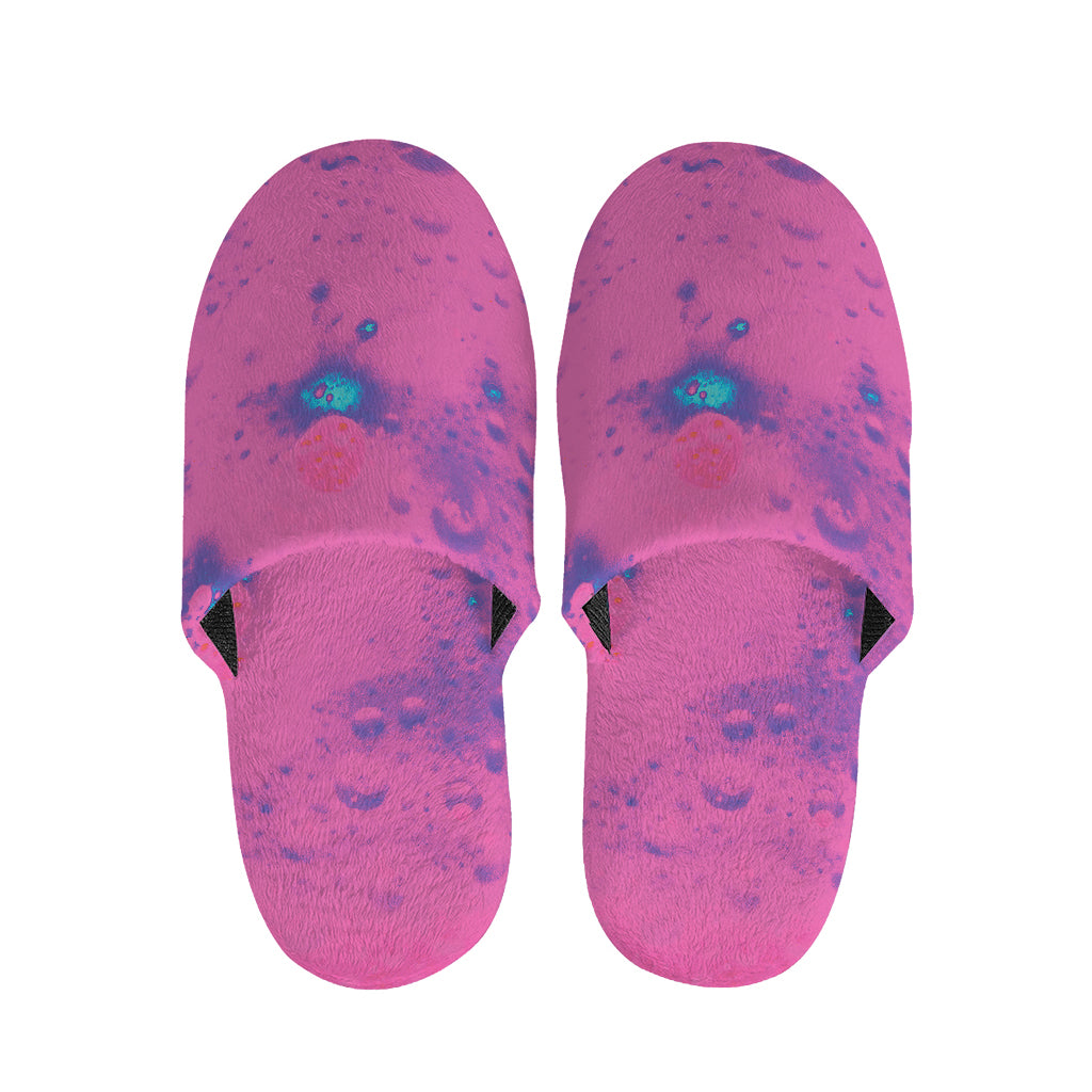 Pink And Blue Acid Melt Print Slippers