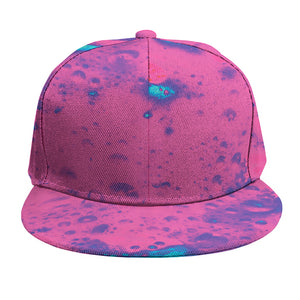 Pink And Blue Acid Melt Print Snapback Cap