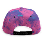 Pink And Blue Acid Melt Print Snapback Cap