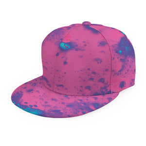 Pink And Blue Acid Melt Print Snapback Cap