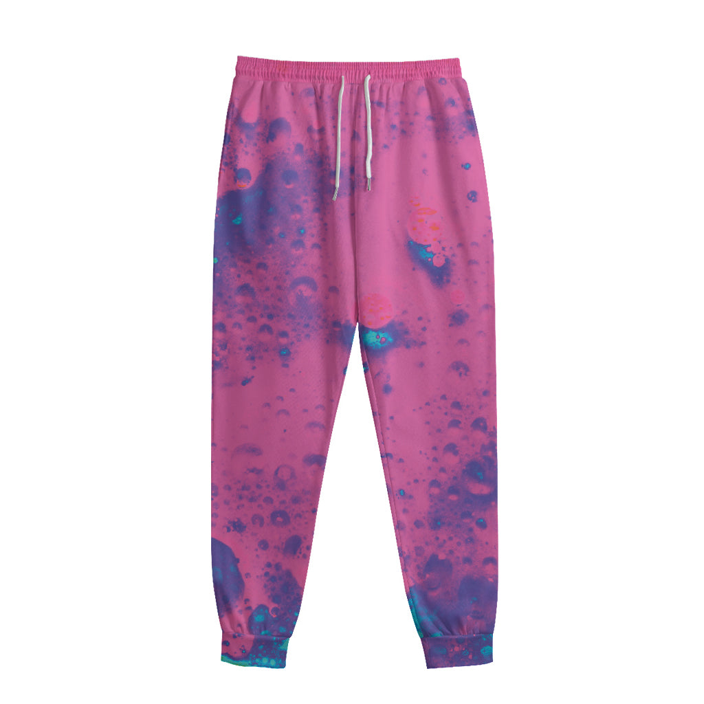 Pink And Blue Acid Melt Print Sweatpants