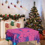 Pink And Blue Acid Melt Print Tablecloth