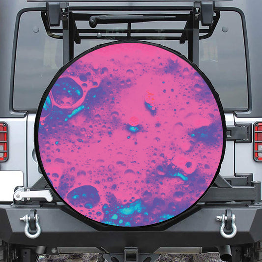 Pink And Blue Acid Melt Print Tire Cover