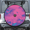 Pink And Blue Acid Melt Print Tire Cover With Camera Hole