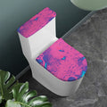 Pink And Blue Acid Melt Print Toilet Lid And Tank Cover Set