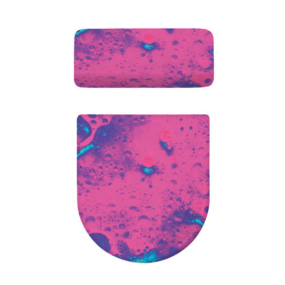 Pink And Blue Acid Melt Print Toilet Lid And Tank Cover Set