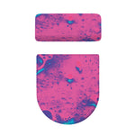 Pink And Blue Acid Melt Print Toilet Lid And Tank Cover Set