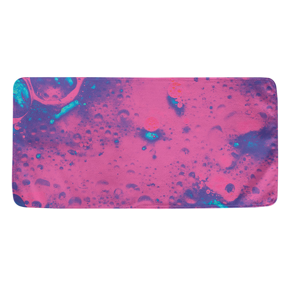 Pink And Blue Acid Melt Print Towel