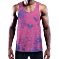 Pink And Blue Acid Melt Print Men's Workout Tank Top