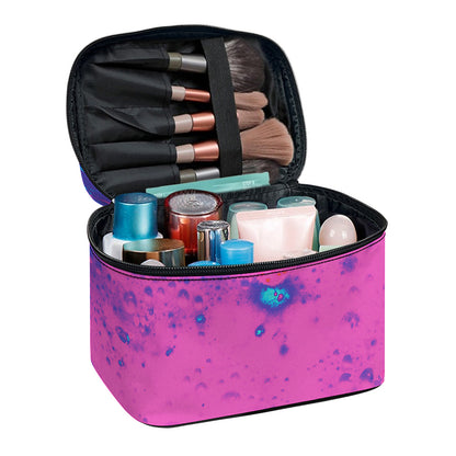 Pink And Blue Acid Melt Print Travel Makeup Bag