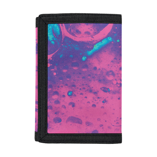 Pink And Blue Acid Melt Print Trifold Wallet