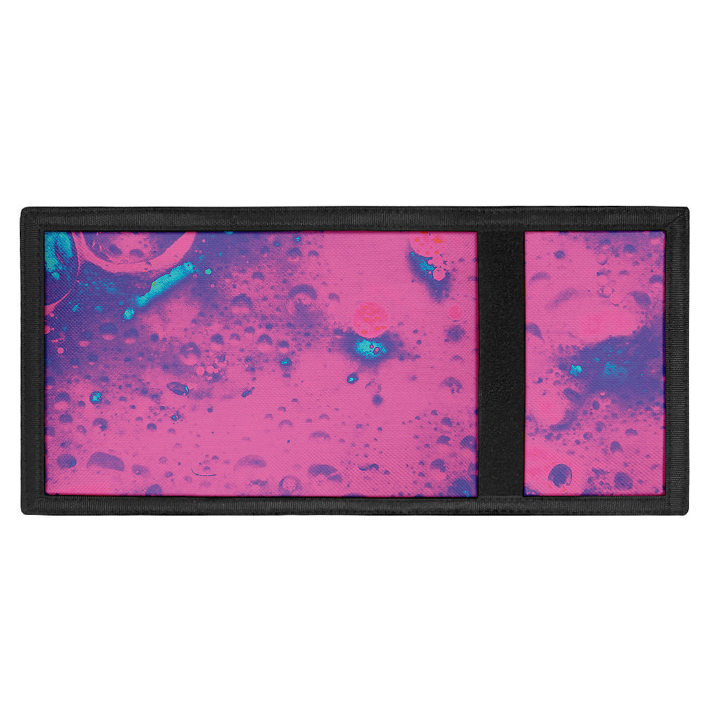 Pink And Blue Acid Melt Print Trifold Wallet