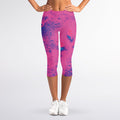 Pink And Blue Acid Melt Print Women's Capri Leggings