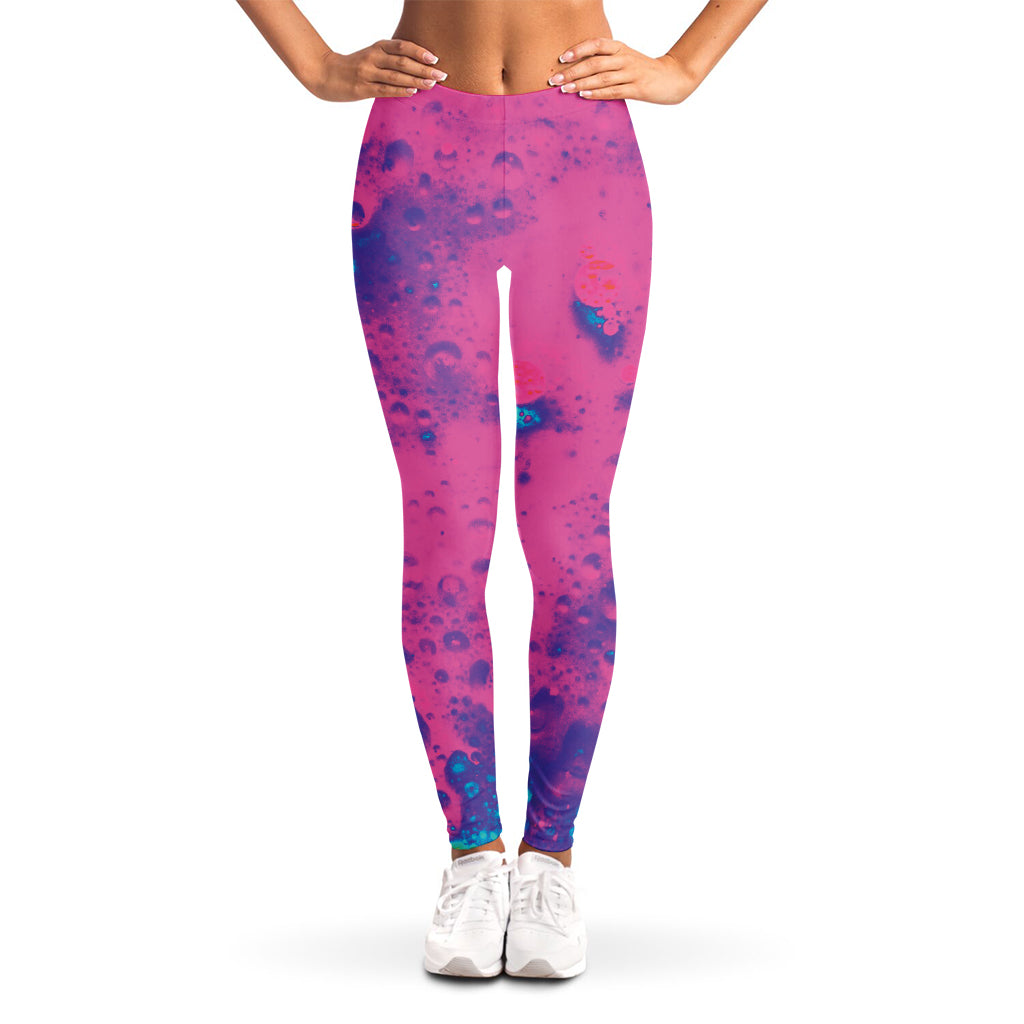 Pink And Blue Acid Melt Print Women's Leggings