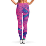 Pink And Blue Acid Melt Print Women's Leggings