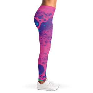 Pink And Blue Acid Melt Print Women's Leggings