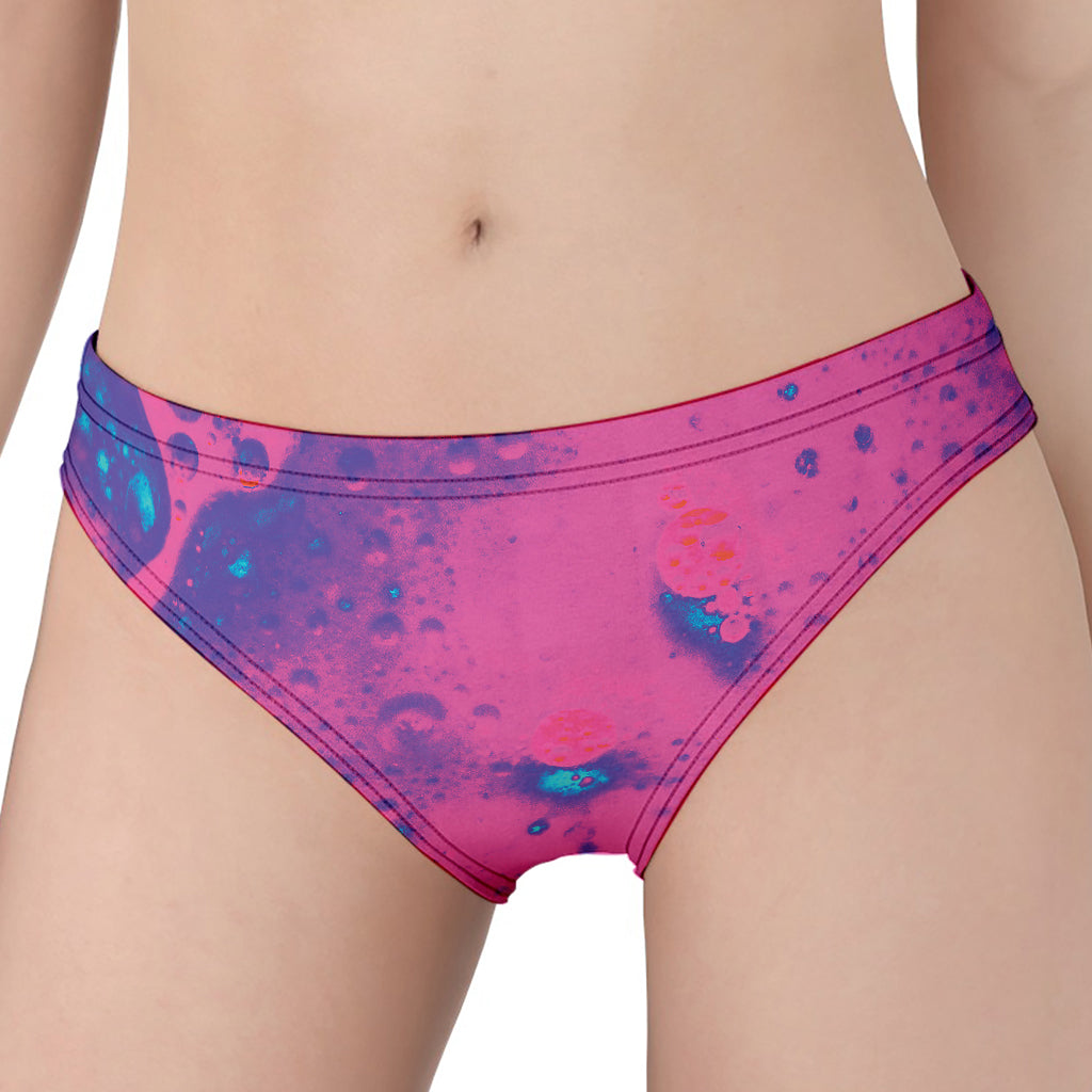 Pink And Blue Acid Melt Print Women's Panties