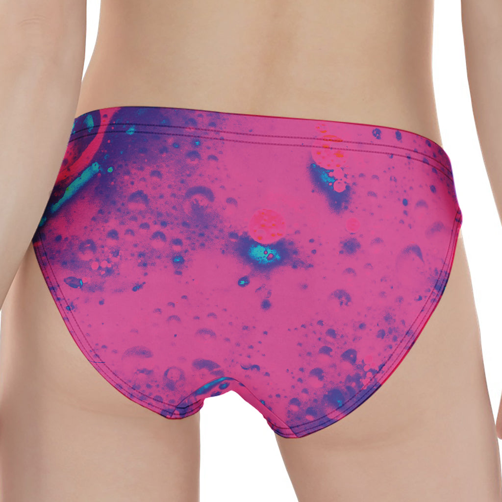 Pink And Blue Acid Melt Print Women's Panties