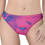 Pink And Blue Acid Melt Print Women's Thong