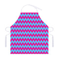Pink And Blue Chevron Pattern Print Adjustable Apron