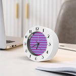 Pink And Blue Chevron Pattern Print Alarm Clock