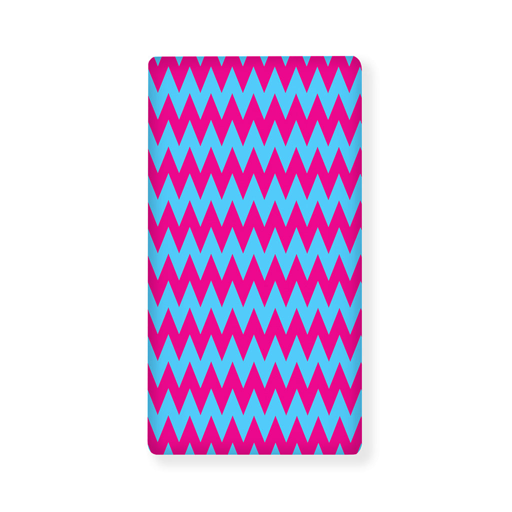 Pink And Blue Chevron Pattern Print Baby Crib Sheet