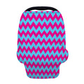 Pink And Blue Chevron Pattern Print Baby Seat Cover
