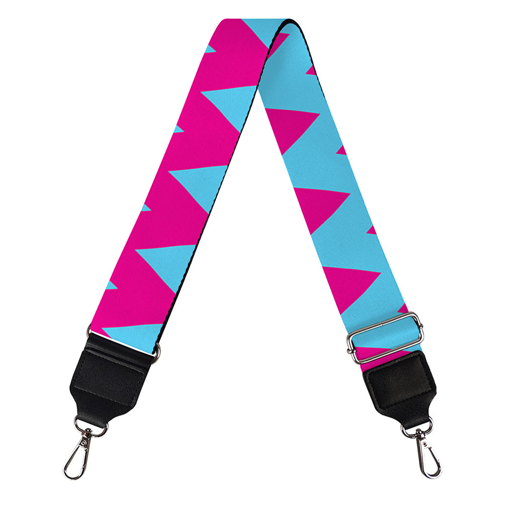 Pink And Blue Chevron Pattern Print Bag Strap