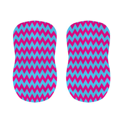 Pink And Blue Chevron Pattern Print Bar Stool Covers