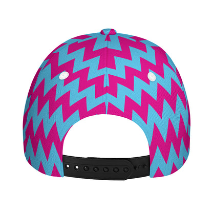 Pink And Blue Chevron Pattern Print Baseball Cap