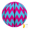 Pink And Blue Chevron Pattern Print Basketball