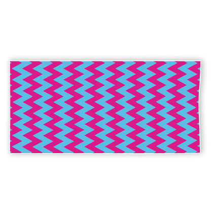 Pink And Blue Chevron Pattern Print Beach Towel