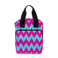 Pink And Blue Chevron Pattern Print Bible Tote Bag