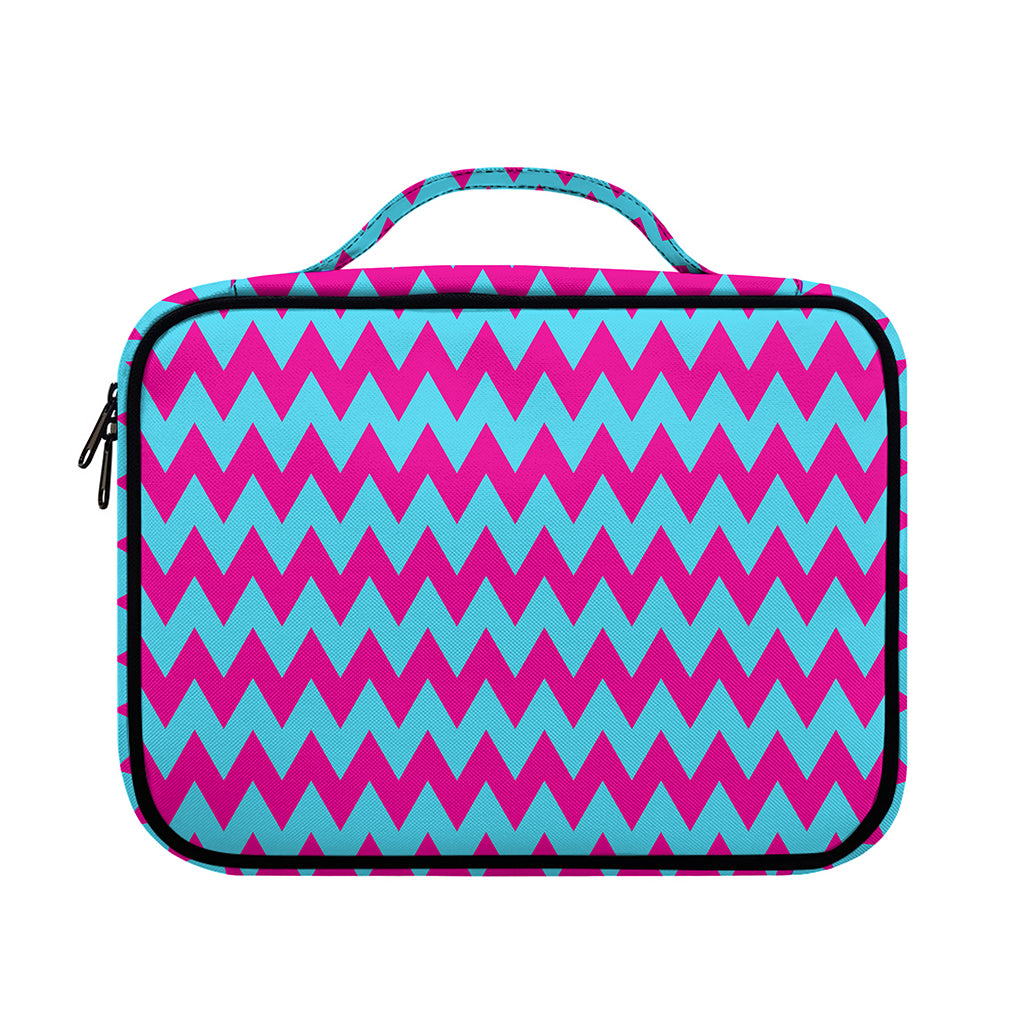 Pink And Blue Chevron Pattern Print Briefcase Bible Bag