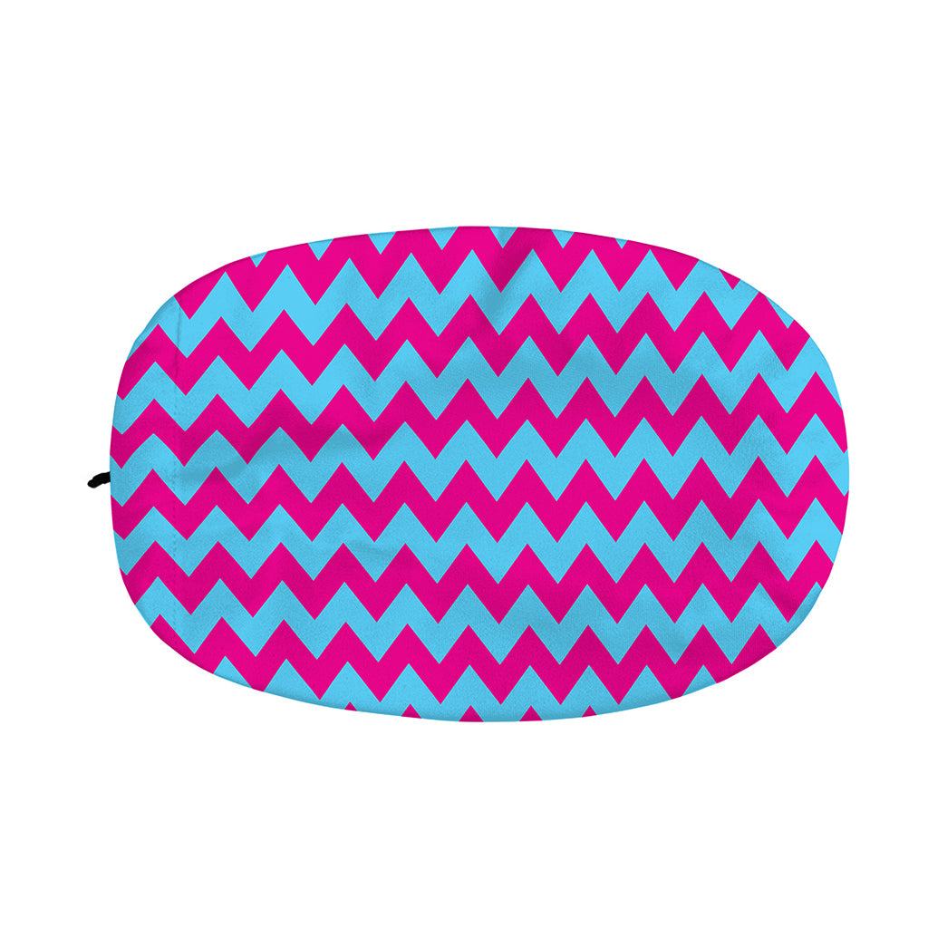 Pink And Blue Chevron Pattern Print Car Side Mirror Covers