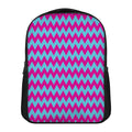 Pink And Blue Chevron Pattern Print Casual Backpack