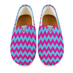 Pink And Blue Chevron Pattern Print Casual Shoes