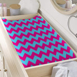 Pink And Blue Chevron Pattern Print Changing Pad Cover