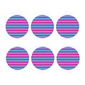 Pink And Blue Chevron Pattern Print Coaster Set