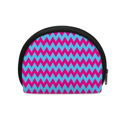 Pink And Blue Chevron Pattern Print Coin Purse