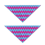 Pink And Blue Chevron Pattern Print Dog Bandana