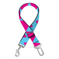 Pink And Blue Chevron Pattern Print Dog Seat Belt